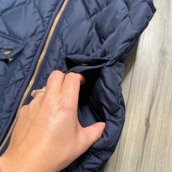J. Crew Excursion Quilted Down Filled Puffer Vest Size XXS Navy Blue - Picture 10 of 11